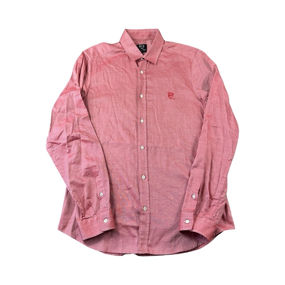 Alexander Mcqueen Red Shiny Cotton Mens L/S Button Front EU 48 - Picture 2 of 7